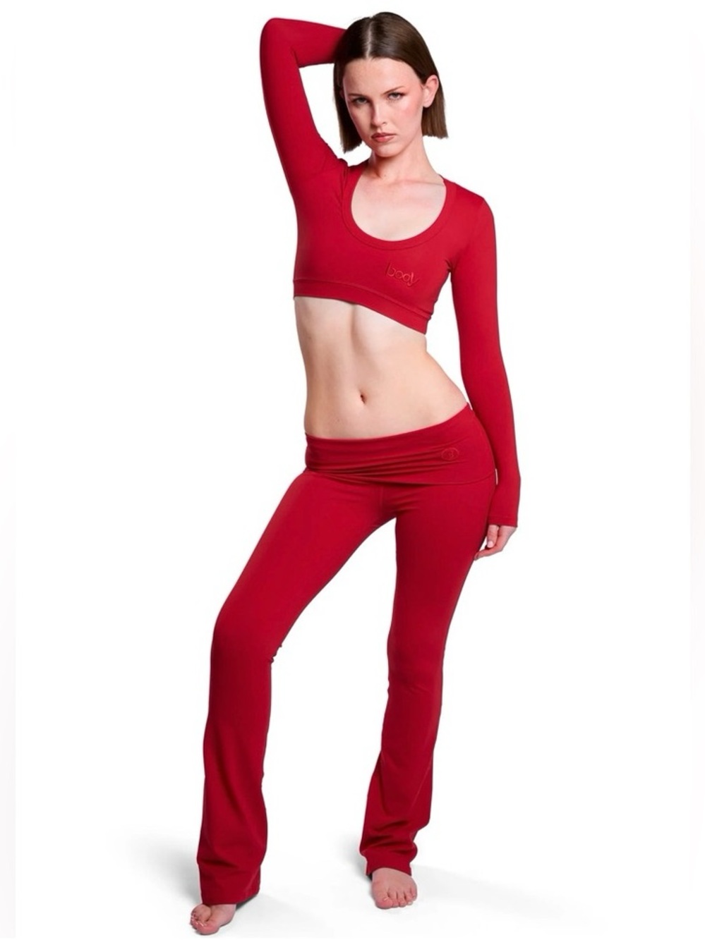 Body by Raven Tracy red fold over flare bottoms